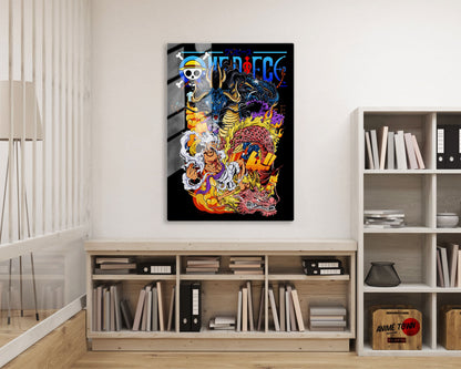 Anime Town Creations Metal Poster One Piece Luffy Gear 5 Kaido Ultra 16" x 24" Home Goods - Anime One Piece Metal Poster
