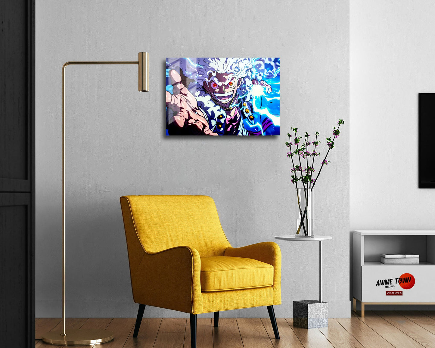 Anime Town Creations Metal Poster Landscape One Piece Luffy Gear 5 Joyboy 17" x 11" Home Goods - Anime One Piece Metal Poster