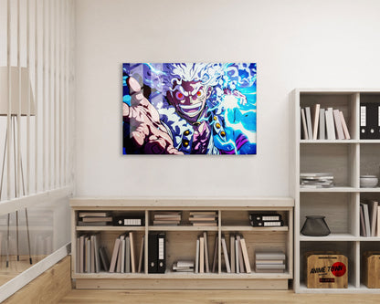 Anime Town Creations Metal Poster Landscape One Piece Luffy Gear 5 Joyboy 24" x 16" Home Goods - Anime One Piece Metal Poster