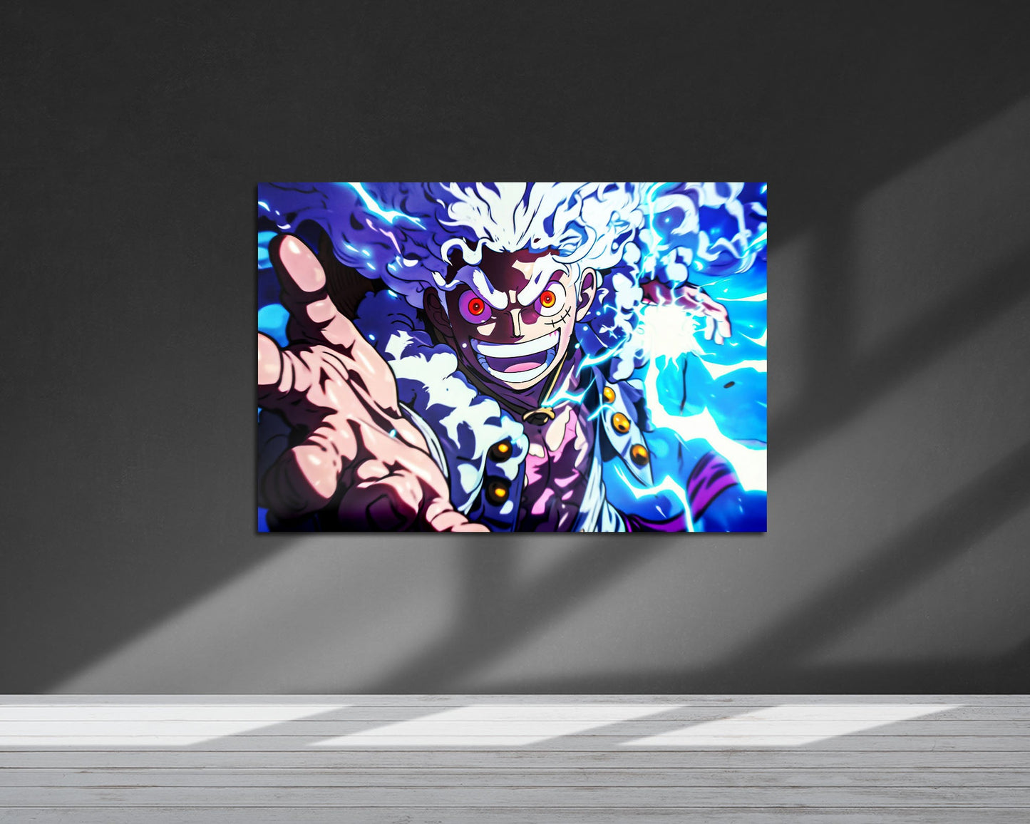 Anime Town Creations Metal Poster Landscape One Piece Luffy Gear 5 Joyboy 36" x 24" Home Goods - Anime One Piece Metal Poster