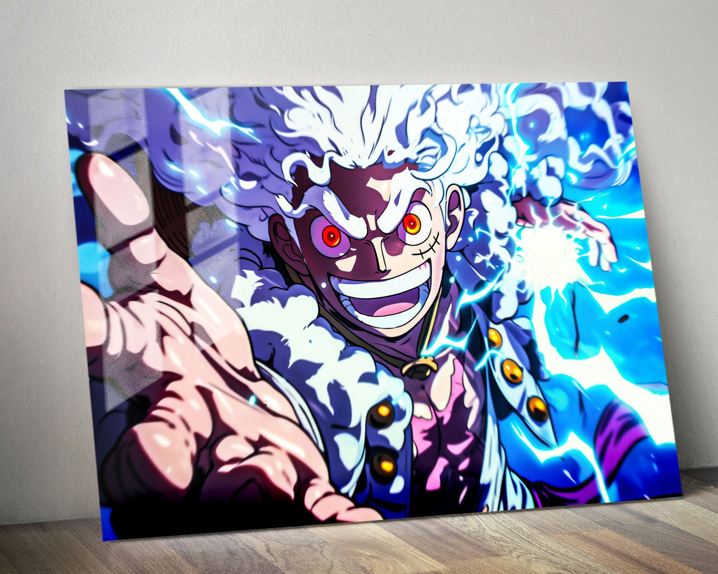 Anime Town Creations Metal Poster Landscape One Piece Luffy Gear 5 Joyboy 36" x 24" Home Goods - Anime One Piece Metal Poster