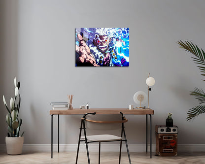 Anime Town Creations Metal Poster Landscape One Piece Luffy Gear 5 Joyboy 7" x 5" Home Goods - Anime One Piece Metal Poster