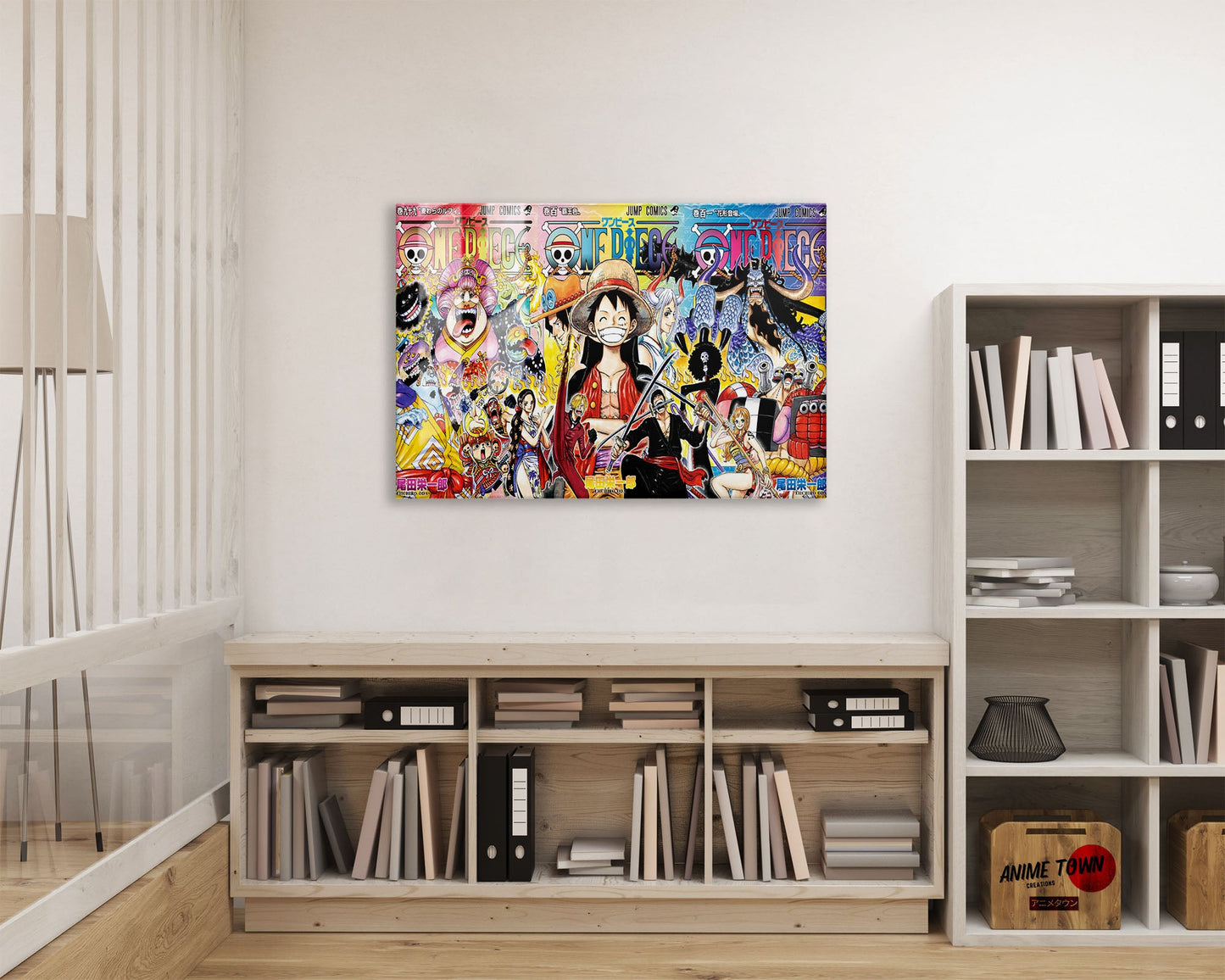 Anime Town Creations Metal Poster Landscape One Piece Managa Cover Collage 24" x 16" Home Goods - Anime One Piece Metal Poster