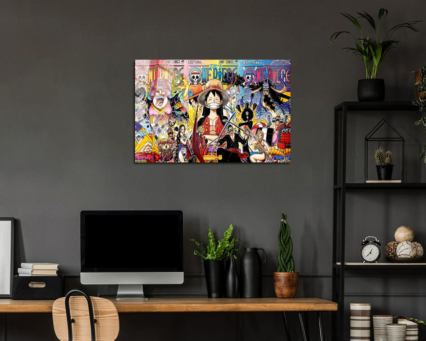 Anime Town Creations Metal Poster Landscape One Piece Managa Cover Collage 24" x 16" Home Goods - Anime One Piece Metal Poster