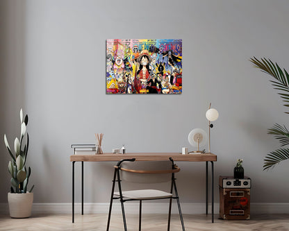 Anime Town Creations Metal Poster Landscape One Piece Managa Cover Collage 7" x 5" Home Goods - Anime One Piece Metal Poster