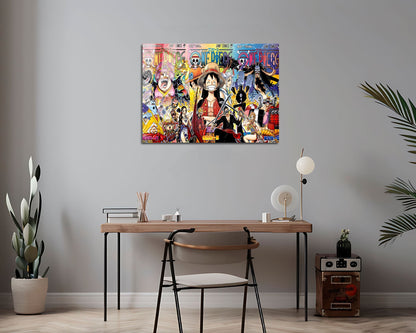 One Piece Managa Cover Collage Metal Poster