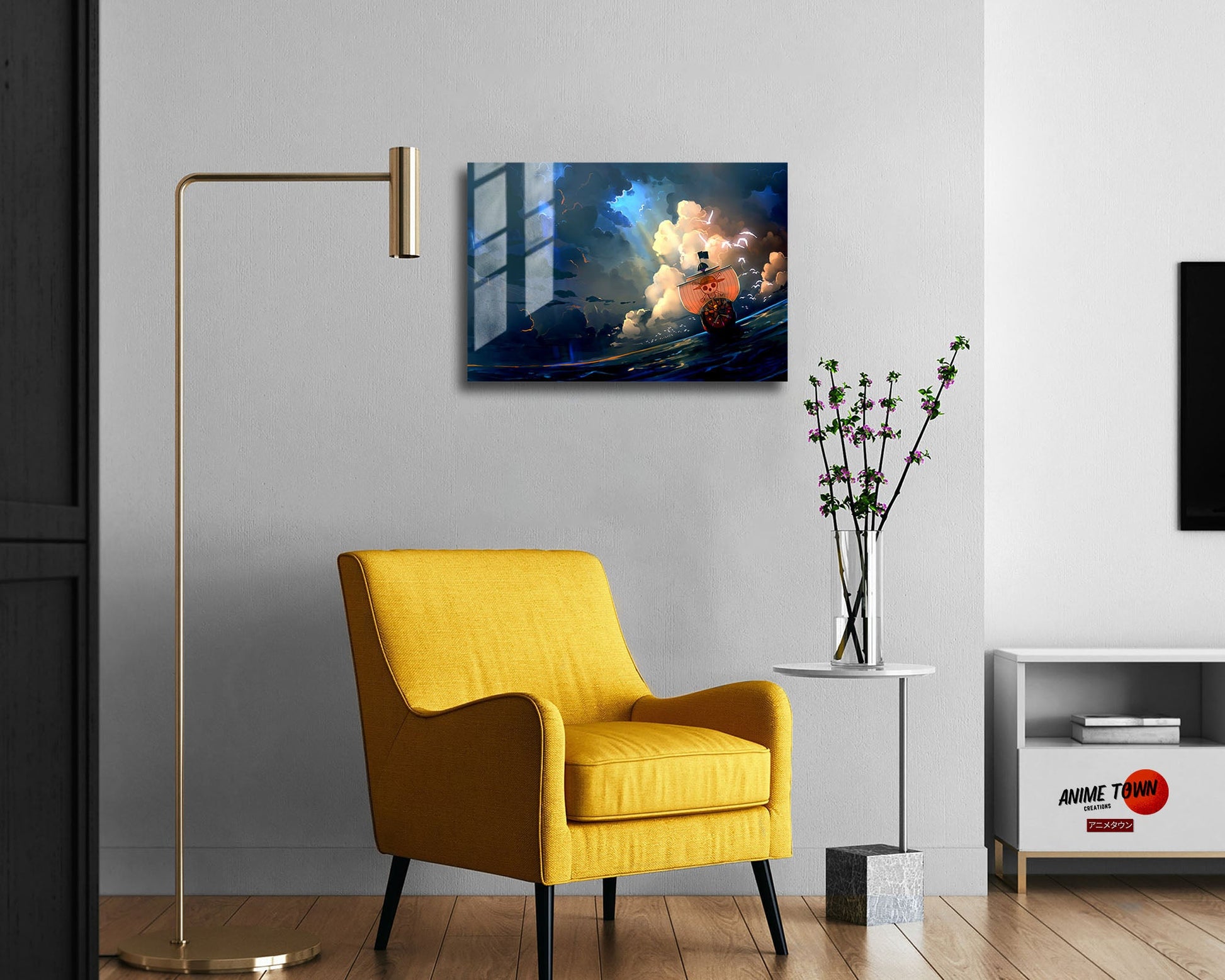 Anime Town Creations Metal Poster Landscape One Piece Thousand Sunny 17" x 11" Home Goods - Anime One Piece Metal Poster