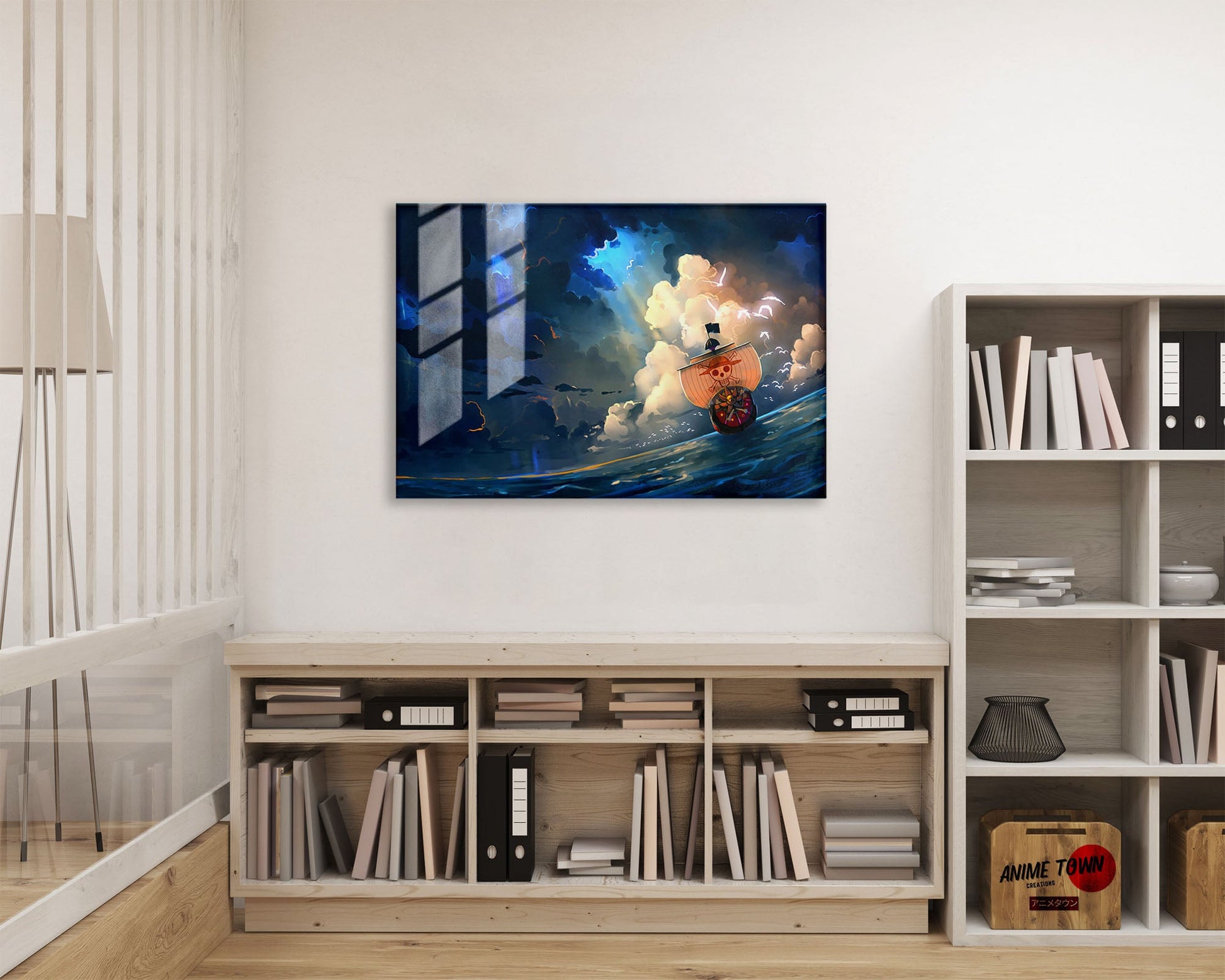 Anime Town Creations Metal Poster Landscape One Piece Thousand Sunny 24" x 16" Home Goods - Anime One Piece Metal Poster