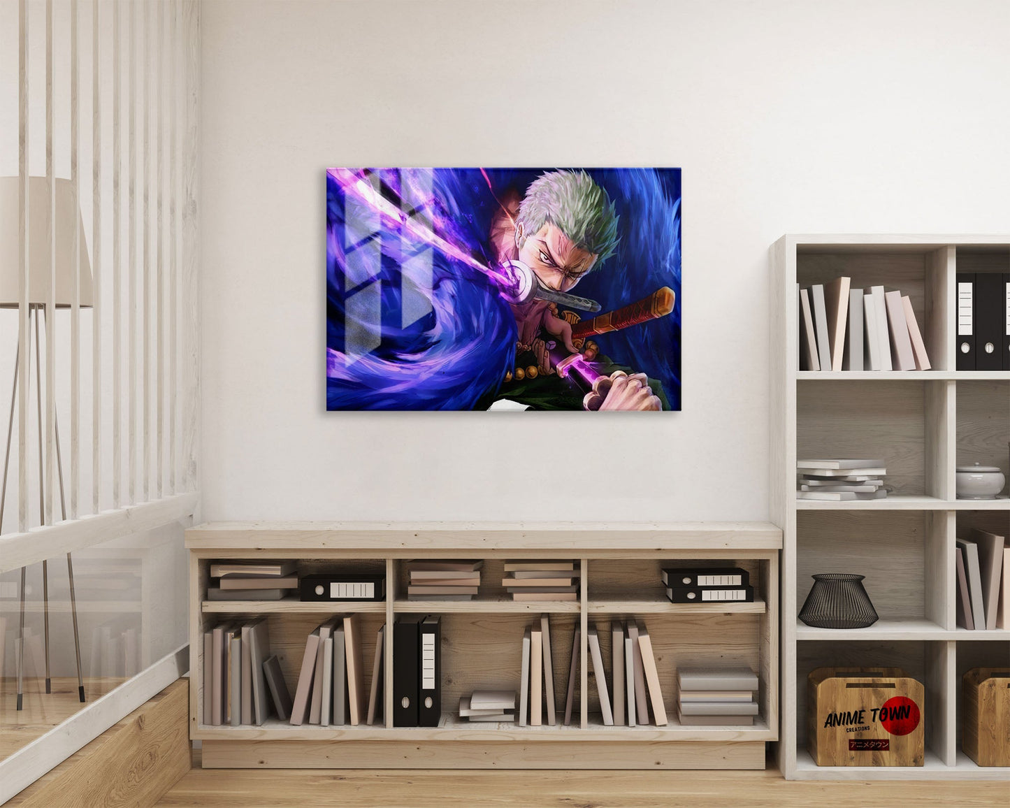 Anime Town Creations Metal Poster Landscape One Piece Zoro Katana 24" x 16" Home Goods - Anime One Piece Metal Poster