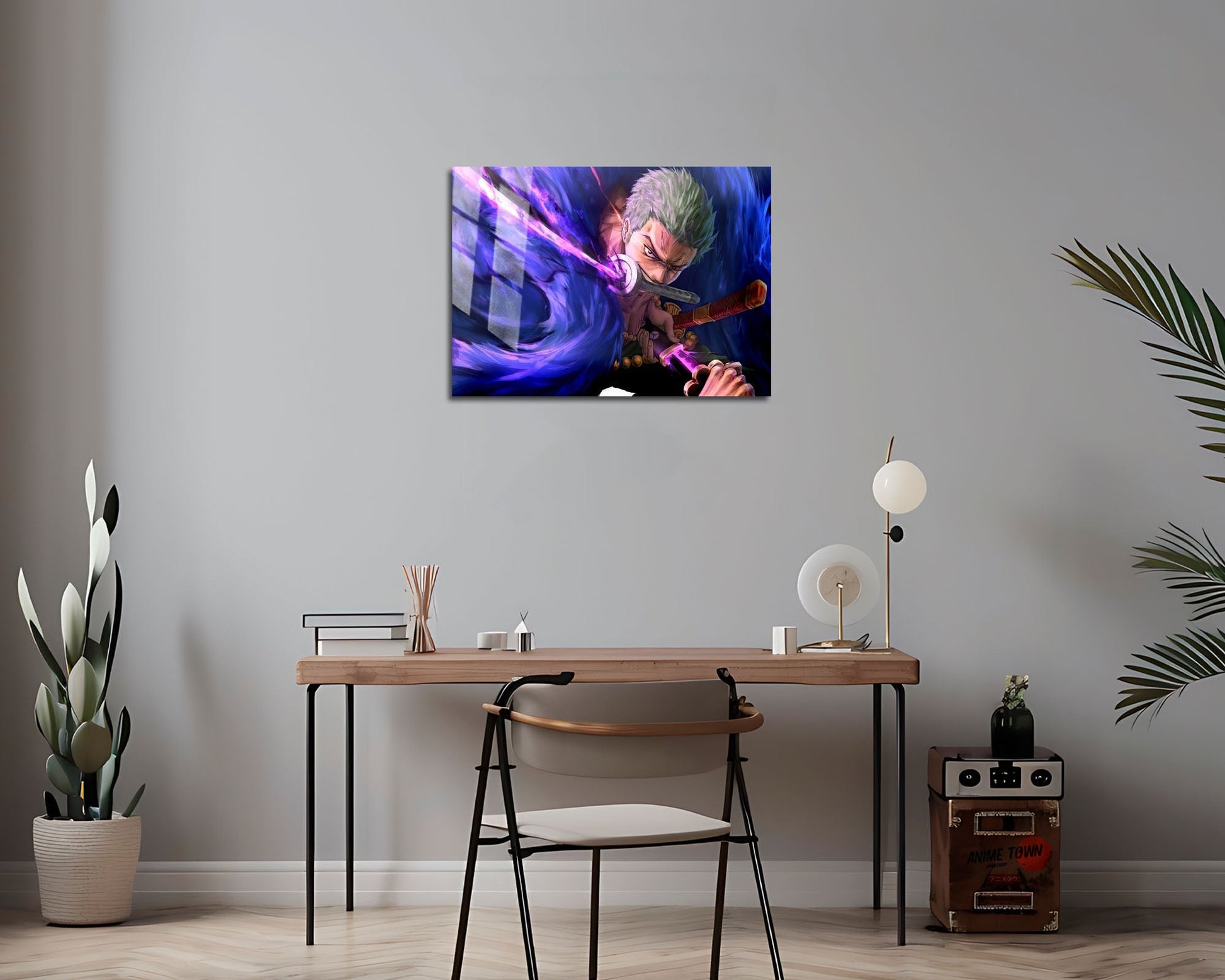 Anime Town Creations Metal Poster Landscape One Piece Zoro Katana 7" x 5" Home Goods - Anime One Piece Metal Poster