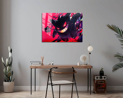 Pokemon Gengar Flames Metal Poster