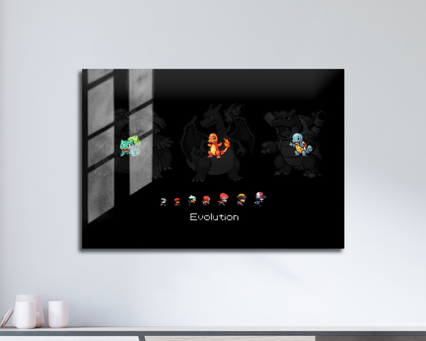 Pokemon Starter 8 Bit Metal Poster