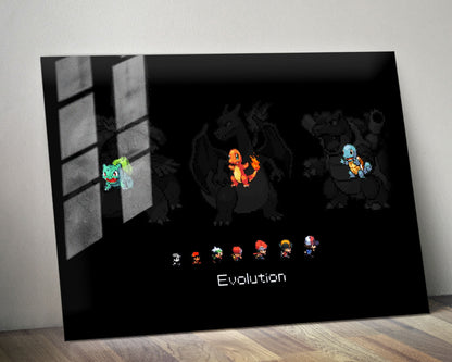 Pokemon Starter 8 Bit Metal Poster