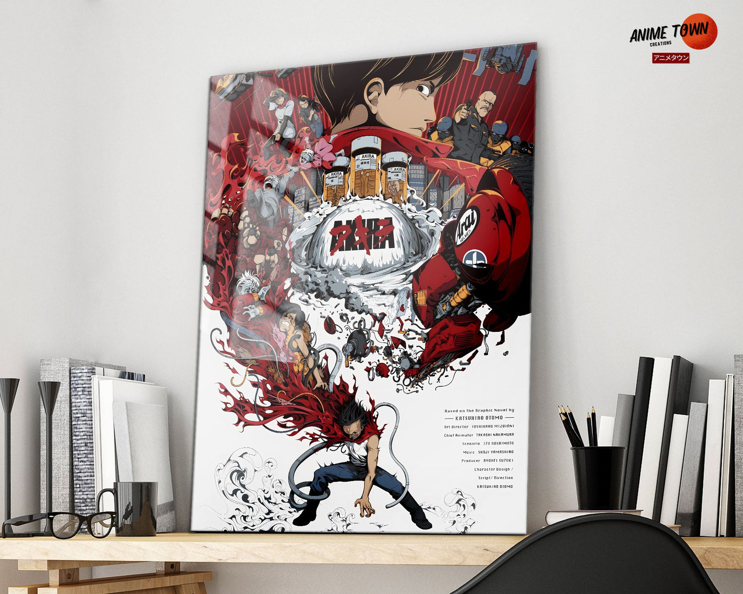 Anime Town Creations Metal Poster Akira Cover 11" x 17" Home Goods - Anime Akira Metal Poster