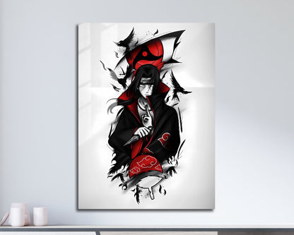 Anime Town Creations Metal Poster Naruto Minimalist Itachi Sharingan 11" x 17" Home Goods - Anime Naruto Metal Poster