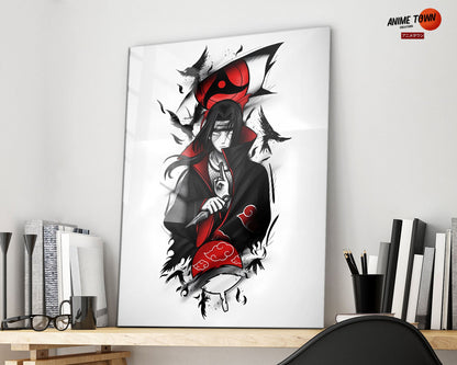 Anime Town Creations Metal Poster Naruto Minimalist Itachi Sharingan 11" x 17" Home Goods - Anime Naruto Metal Poster