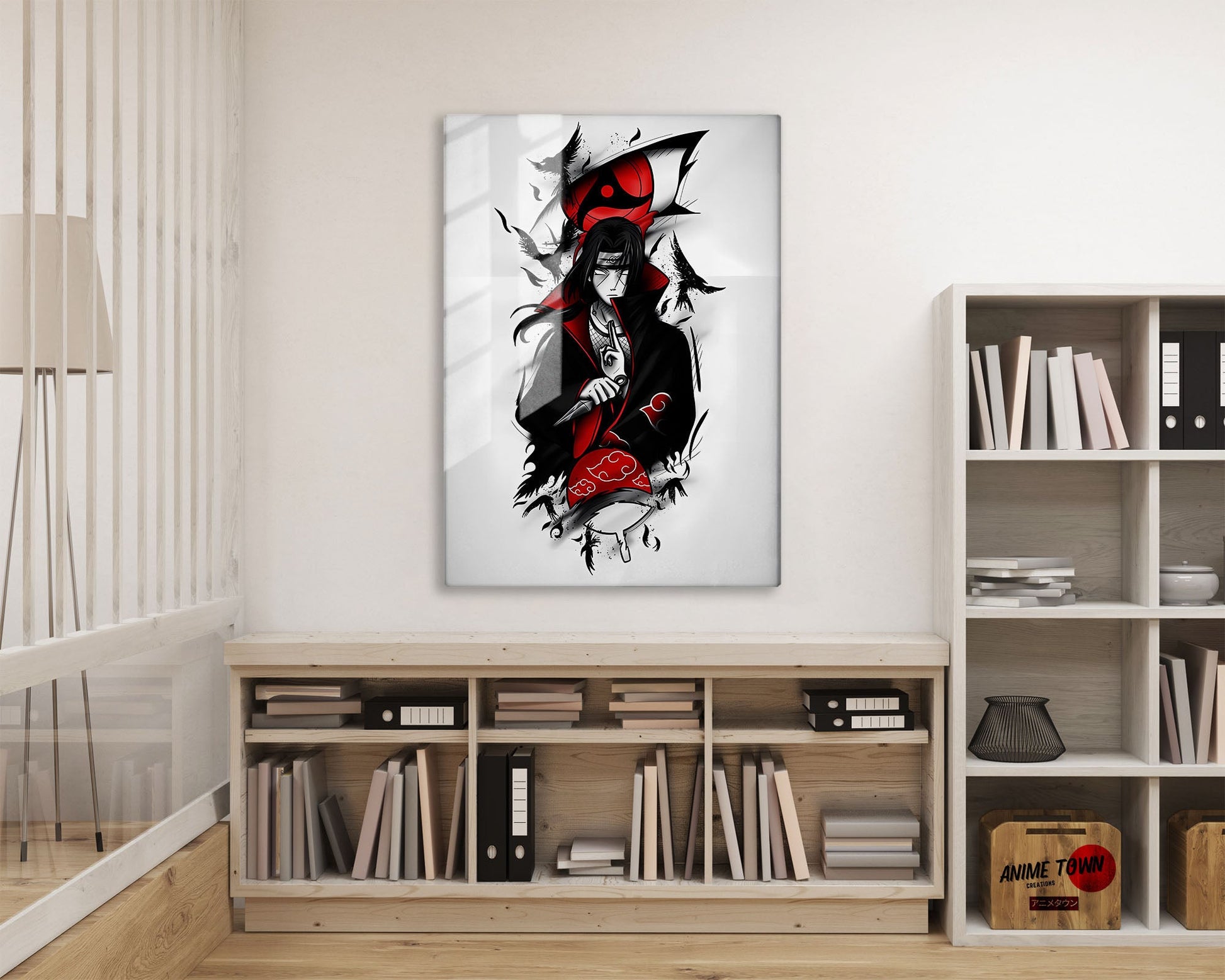 Anime Town Creations Metal Poster Naruto Minimalist Itachi Sharingan 16" x 24" Home Goods - Anime Naruto Metal Poster