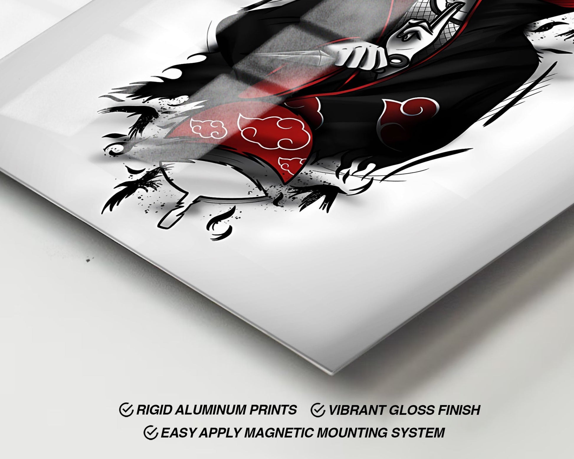 Anime Town Creations Metal Poster Naruto Minimalist Itachi Sharingan 16" x 24" Home Goods - Anime Naruto Metal Poster