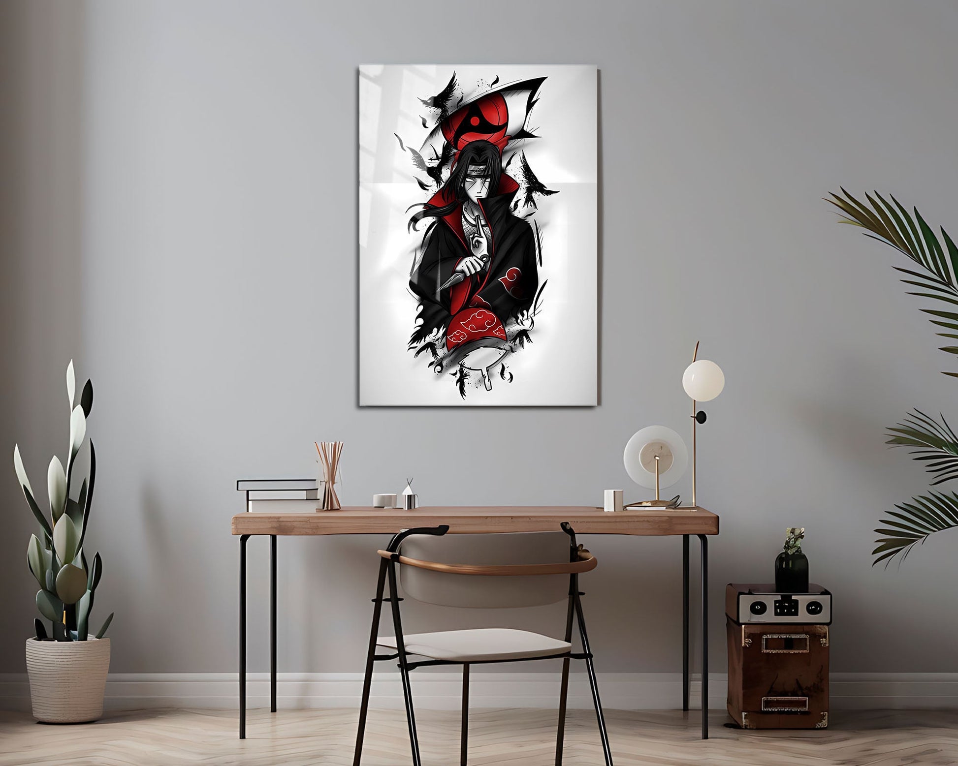 Anime Town Creations Metal Poster Naruto Minimalist Itachi Sharingan 16" x 24" Home Goods - Anime Naruto Metal Poster