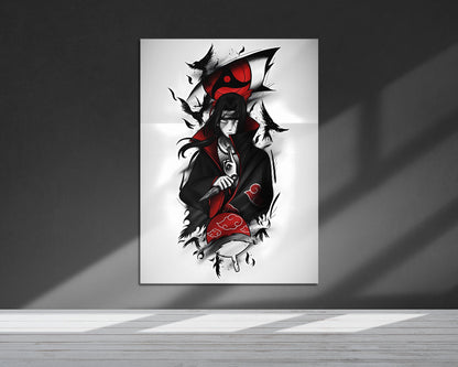 Anime Town Creations Metal Poster Naruto Minimalist Itachi Sharingan 24" x 36" Home Goods - Anime Naruto Metal Poster