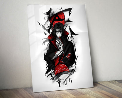 Anime Town Creations Metal Poster Naruto Minimalist Itachi Sharingan 24" x 36" Home Goods - Anime Naruto Metal Poster