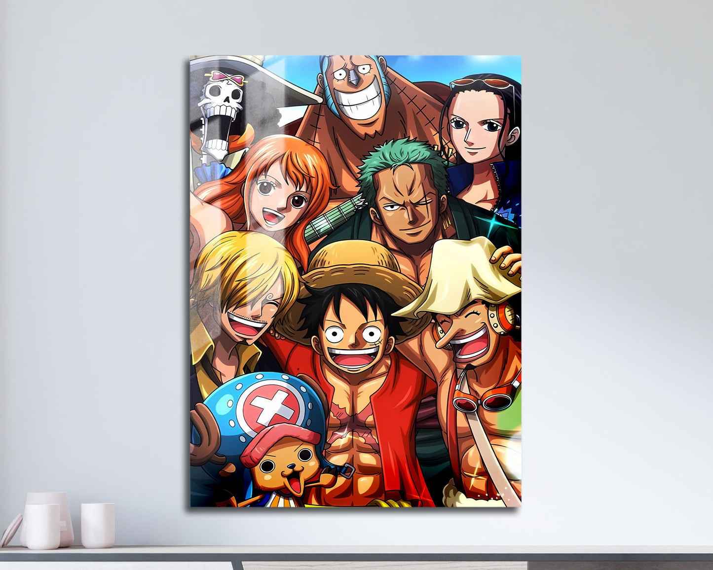 Anime Town Creations Metal Poster One Piece Crew Portrait 11" x 17" Home Goods - Anime One Piece Metal Poster