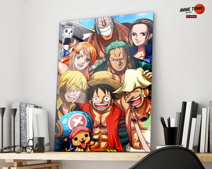 Anime Town Creations Metal Poster One Piece Crew Portrait 11" x 17" Home Goods - Anime One Piece Metal Poster