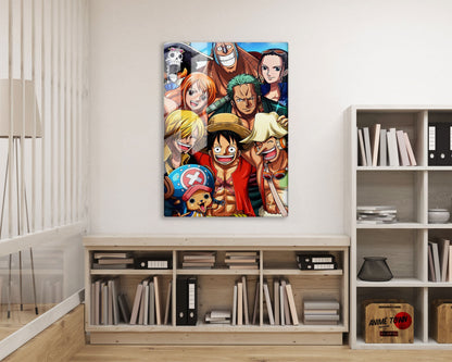 Anime Town Creations Metal Poster One Piece Crew Portrait 16" x 24" Home Goods - Anime One Piece Metal Poster