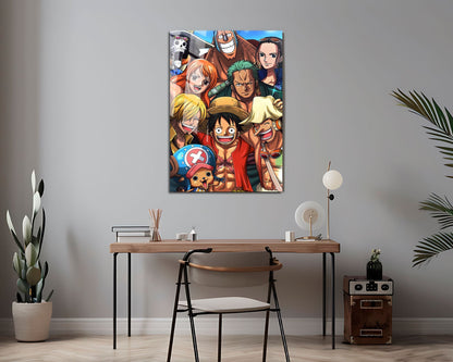 Anime Town Creations Metal Poster One Piece Crew Portrait 16" x 24" Home Goods - Anime One Piece Metal Poster