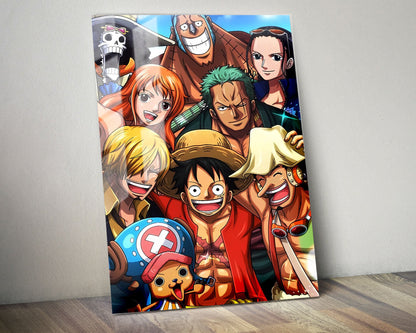 Anime Town Creations Metal Poster One Piece Crew Portrait 24" x 36" Home Goods - Anime One Piece Metal Poster