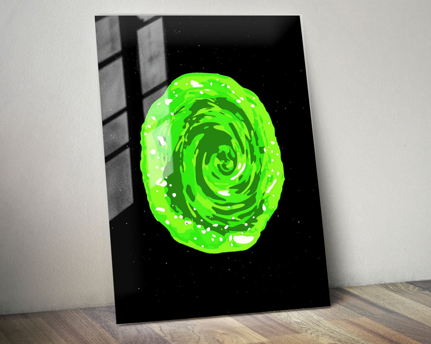 Anime Town Creations Metal Poster Rick and Morty Green Portal 24" x 36" Home Goods - Anime Rick and Morty Metal Poster