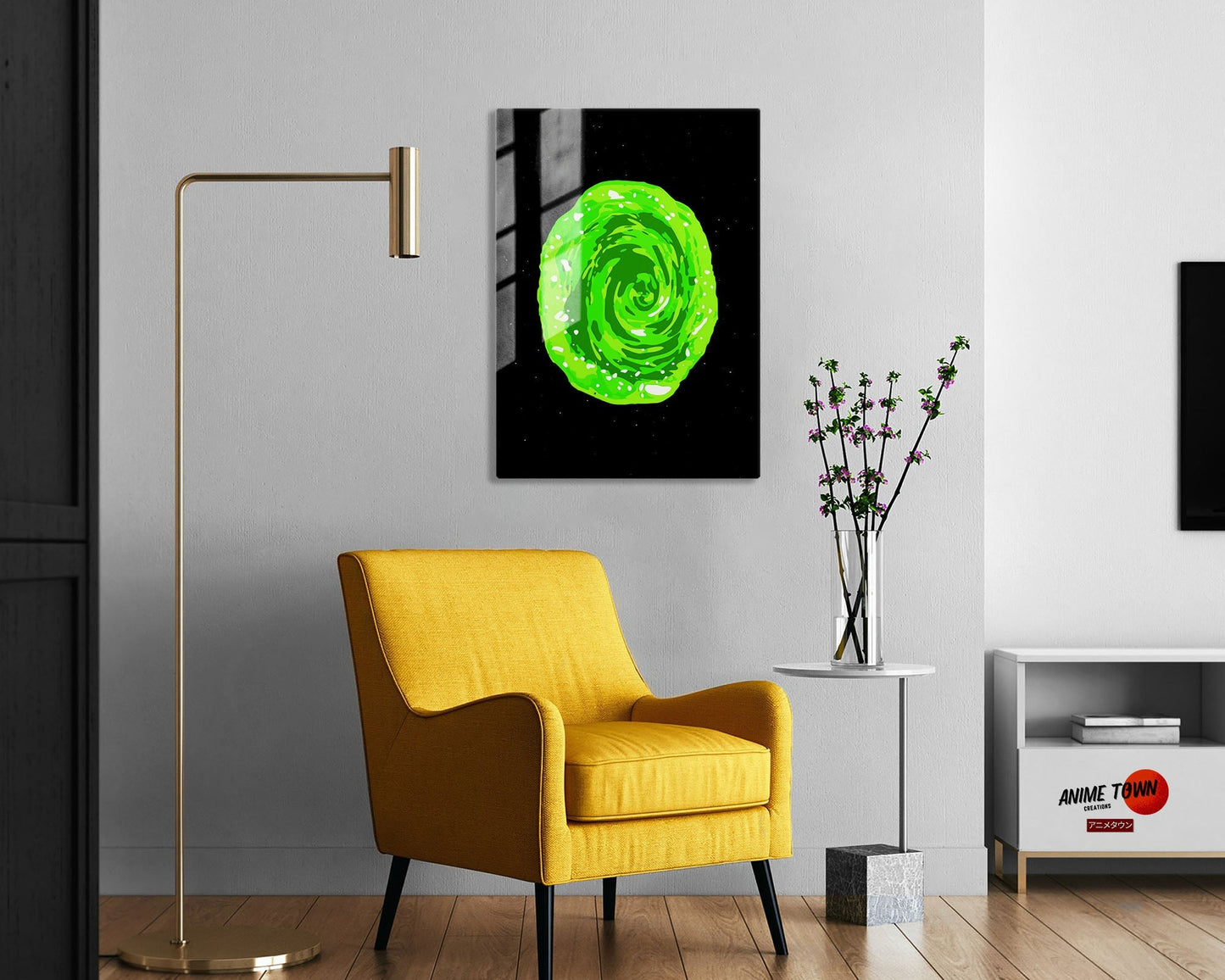 Rick and Morty Green Portal Metal Poster
