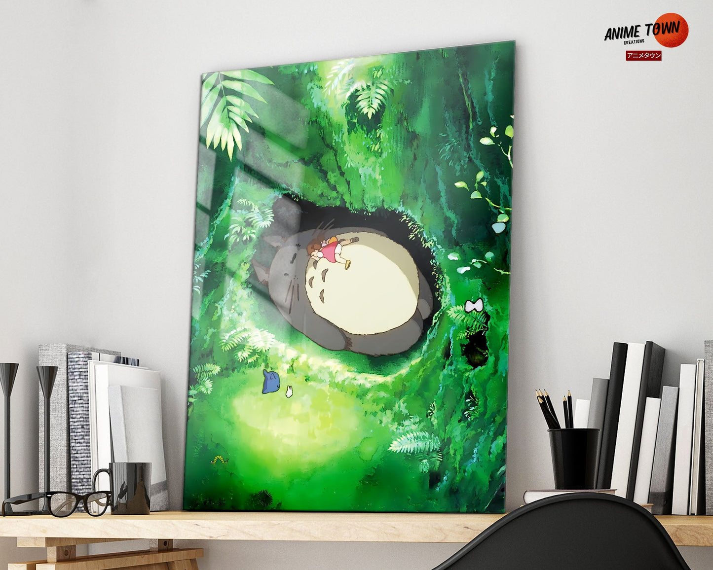 Anime Town Creations Metal Poster Totoro Forest 11" x 17" Home Goods - Anime My Neighbour Totoro Metal Poster