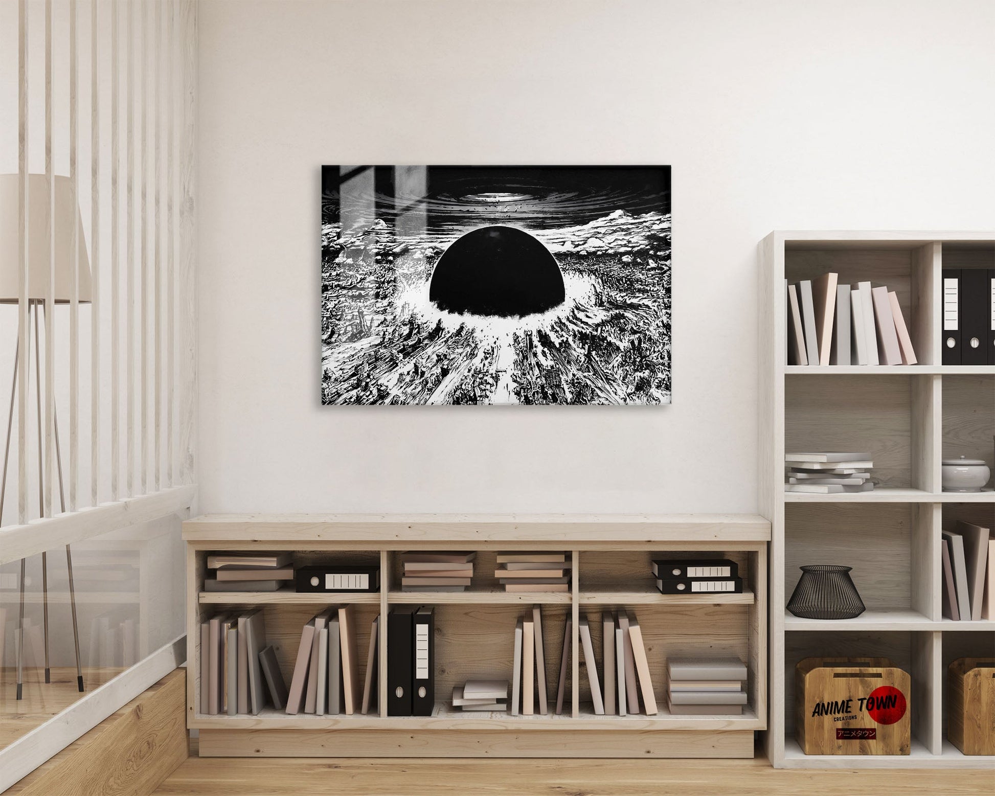 Anime Town Creations Metal Poster Landscape Akira Neo Tokyo Explosion 24" x 16" Home Goods - Anime Akira Metal Poster