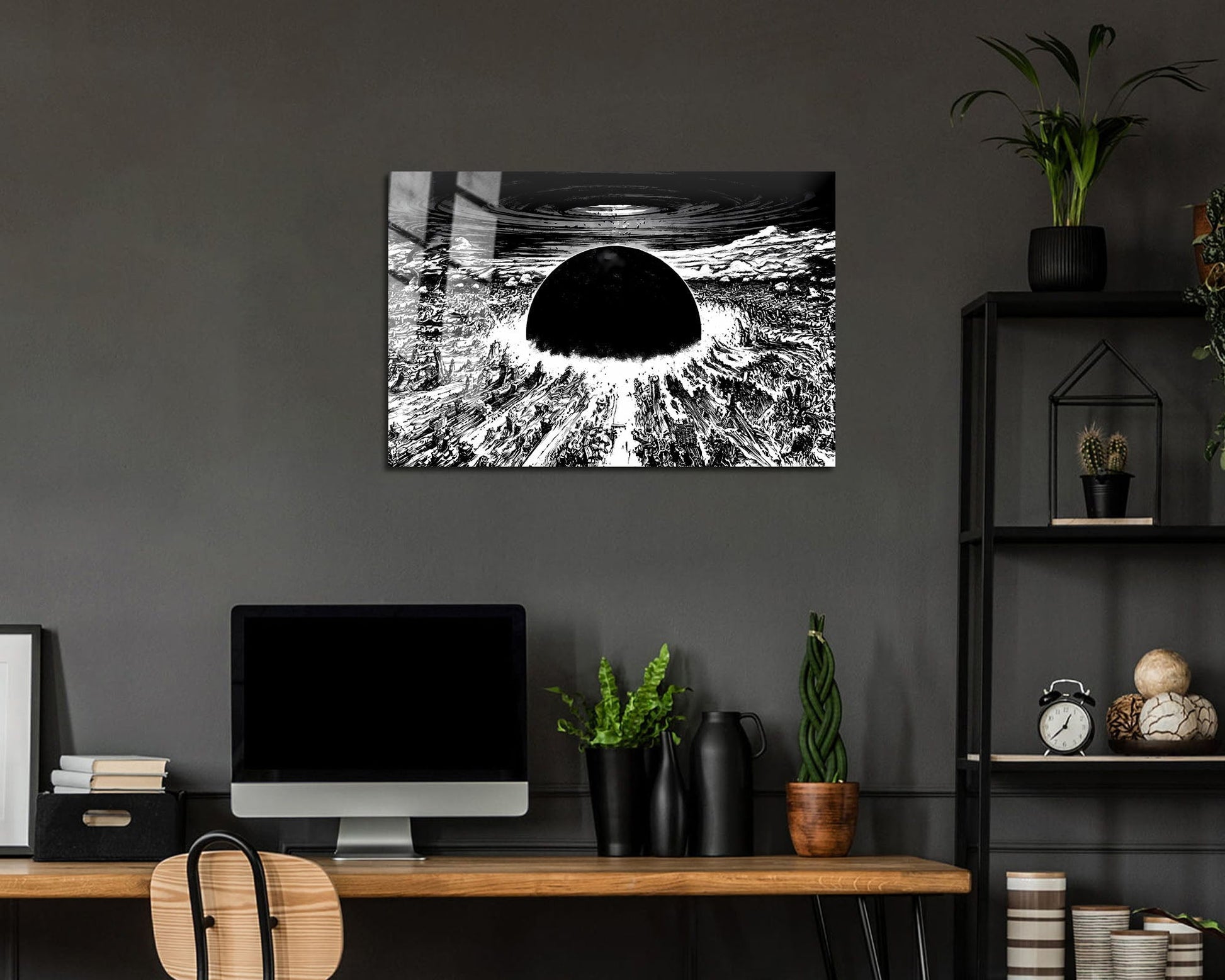 Anime Town Creations Metal Poster Landscape Akira Neo Tokyo Explosion 24" x 16" Home Goods - Anime Akira Metal Poster