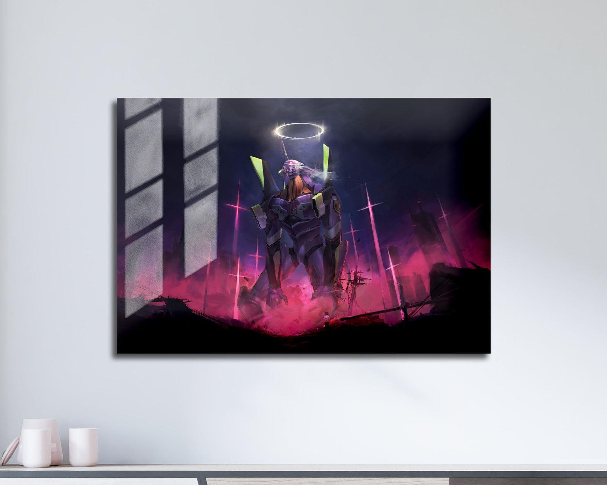 Anime Town Creations Metal Poster Landscape Neon Evangelion Genesis Unit 01 17" x 11" Home Goods - Anime Neon Evangelion Genesis Metal Poster