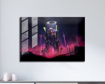 Anime Town Creations Metal Poster Landscape Neon Evangelion Genesis Unit 01 17" x 11" Home Goods - Anime Neon Evangelion Genesis Metal Poster