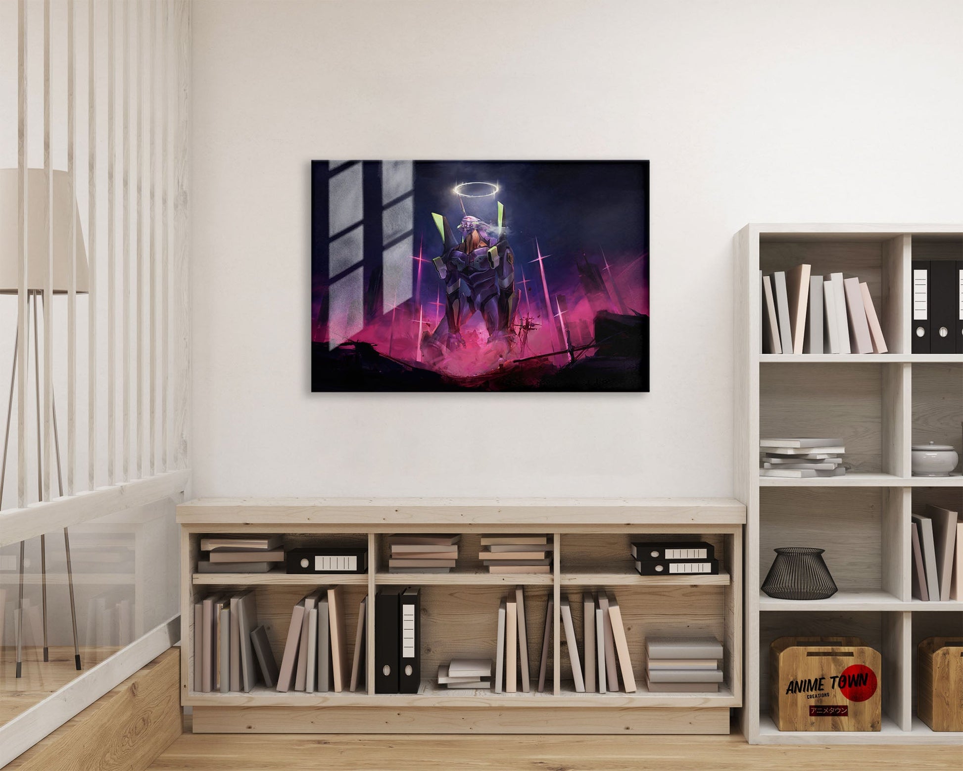 Anime Town Creations Metal Poster Landscape Neon Evangelion Genesis Unit 01 24" x 16" Home Goods - Anime Neon Evangelion Genesis Metal Poster