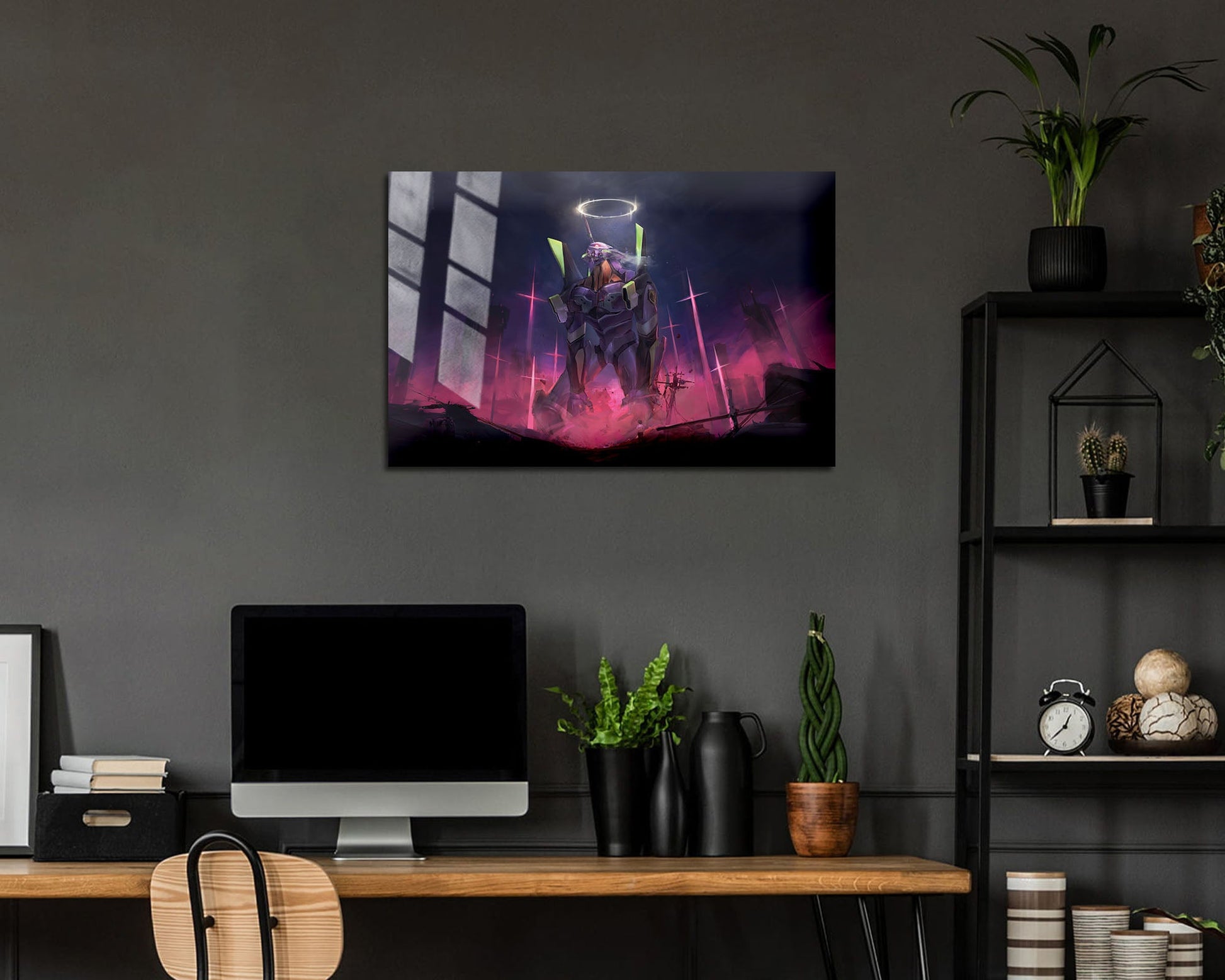 Anime Town Creations Metal Poster Landscape Neon Evangelion Genesis Unit 01 24" x 16" Home Goods - Anime Neon Evangelion Genesis Metal Poster