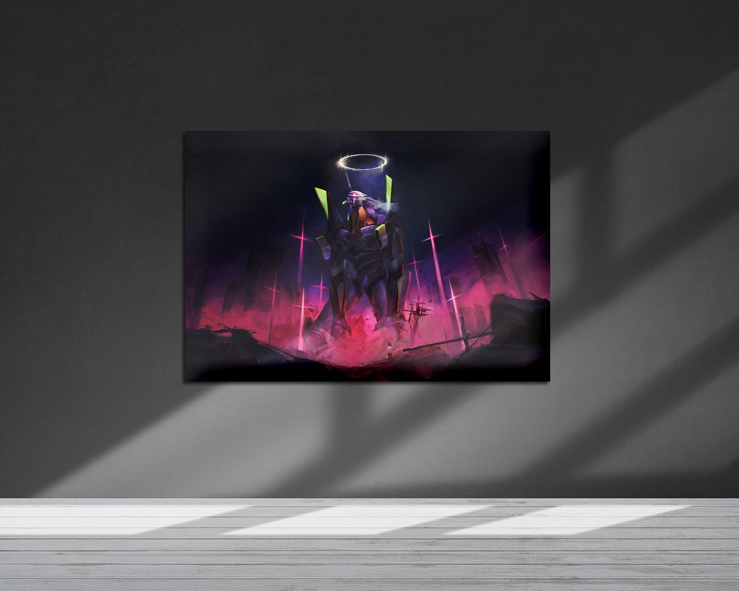 Anime Town Creations Metal Poster Landscape Neon Evangelion Genesis Unit 01 36" x 24" Home Goods - Anime Neon Evangelion Genesis Metal Poster