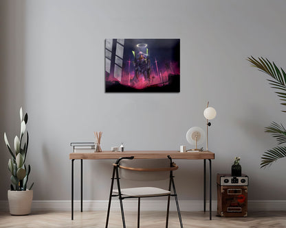 Anime Town Creations Metal Poster Landscape Neon Evangelion Genesis Unit 01 7" x 5" Home Goods - Anime Neon Evangelion Genesis Metal Poster