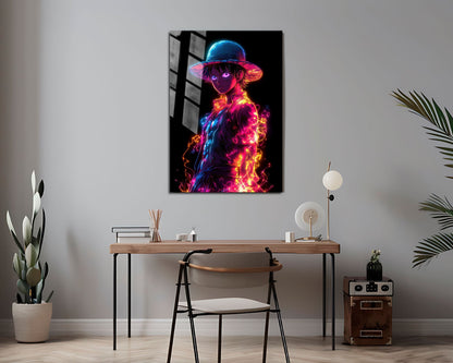 Anime Town Creations Metal Poster One Piece Neon Luffy 24" x 36" Home Goods - Anime One Piece Metal Poster