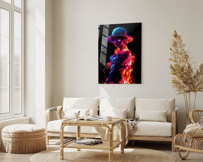 Anime Town Creations Metal Poster One Piece Neon Luffy 5" x 7" Home Goods - Anime One Piece Metal Poster