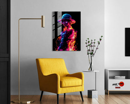 Anime Town Creations Metal Poster One Piece Neon Luffy 11" x 14" Home Goods - Anime One Piece Metal Poster
