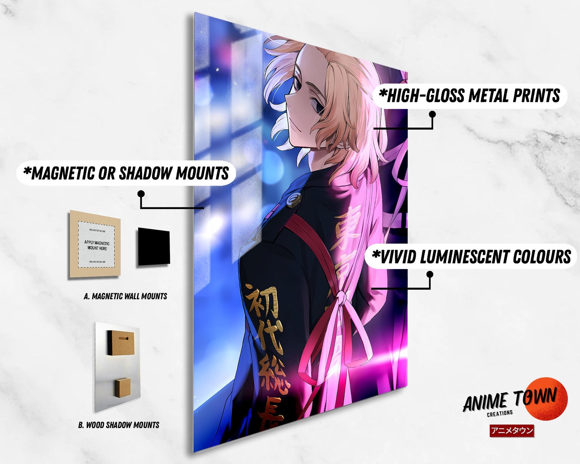 Anime Town Creations Metal Poster Tokyo Revengers Manjiro Sano 11" x 17" Home Goods - Anime Tokyo Revengers Metal Poster