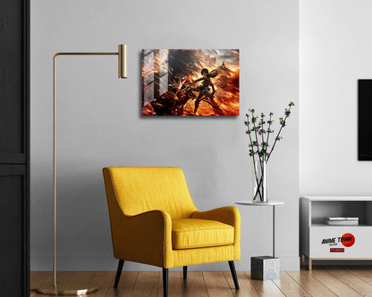 Anime Town Creations Metal Poster Landscape Attack on Titan Eren Yeager 24" x 16" Home Goods - Anime Attack on Titan Metal Poster