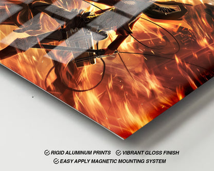 Anime Town Creations Metal Poster Landscape Attack on Titan Eren Yeager 36" x 24" Home Goods - Anime Attack on Titan Metal Poster