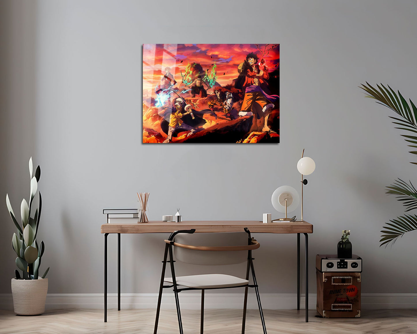 One Piece Crew Flames Metal Poster