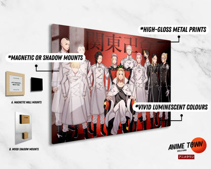 Anime Town Creations Metal Poster Landscape Tokyo Revengers Kanto Manji Gang 17" x 11" Home Goods - Anime Tokyo Revengers Metal Poster