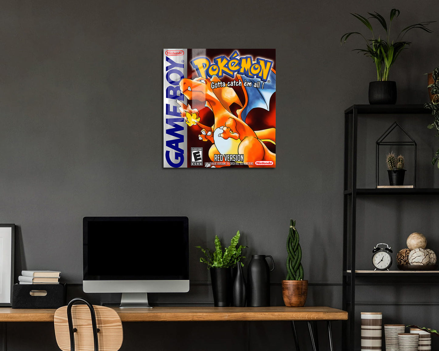 Pokemon Red Charizard Gameboy Cover Metal Poster